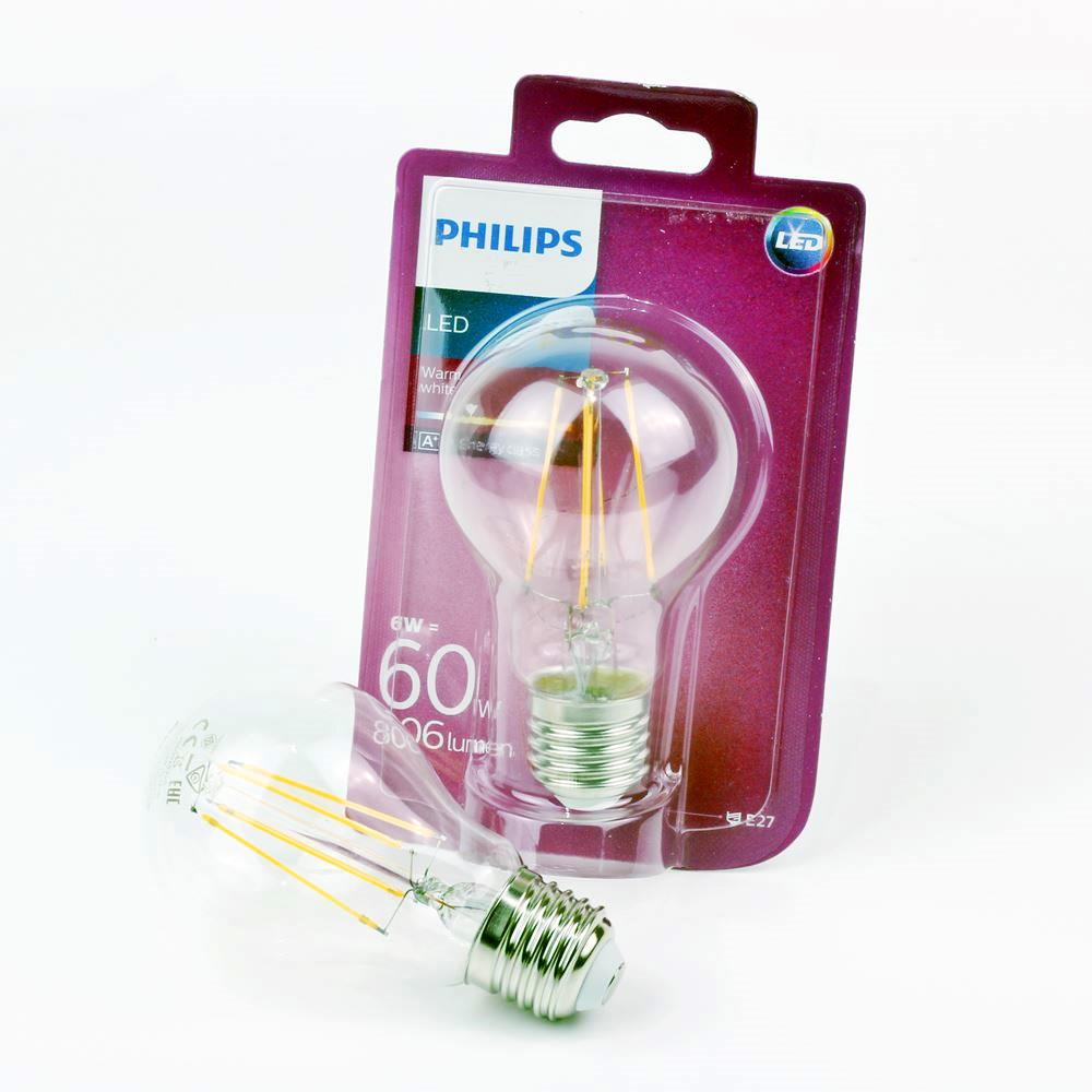 Bombilla LED filamento E27 Philips 6W